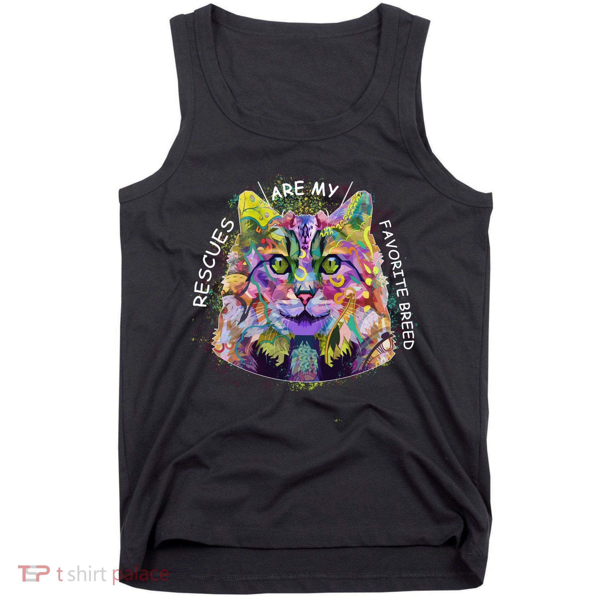 Colorful Texture Cat Rescues Are My Favorite Tank Top