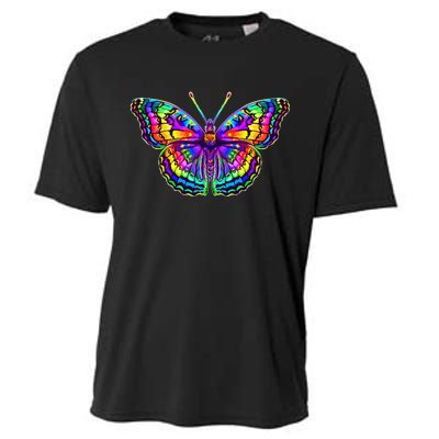 Colorful Texture Trippy Butterfly Cooling Performance Crew T-Shirt