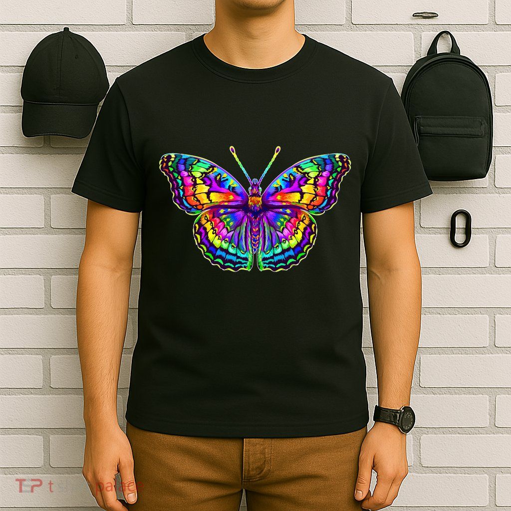 Colorful Texture Trippy Butterfly T-Shirt