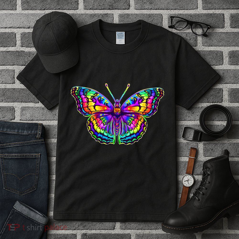 Colorful Texture Trippy Butterfly Tall T-Shirt
