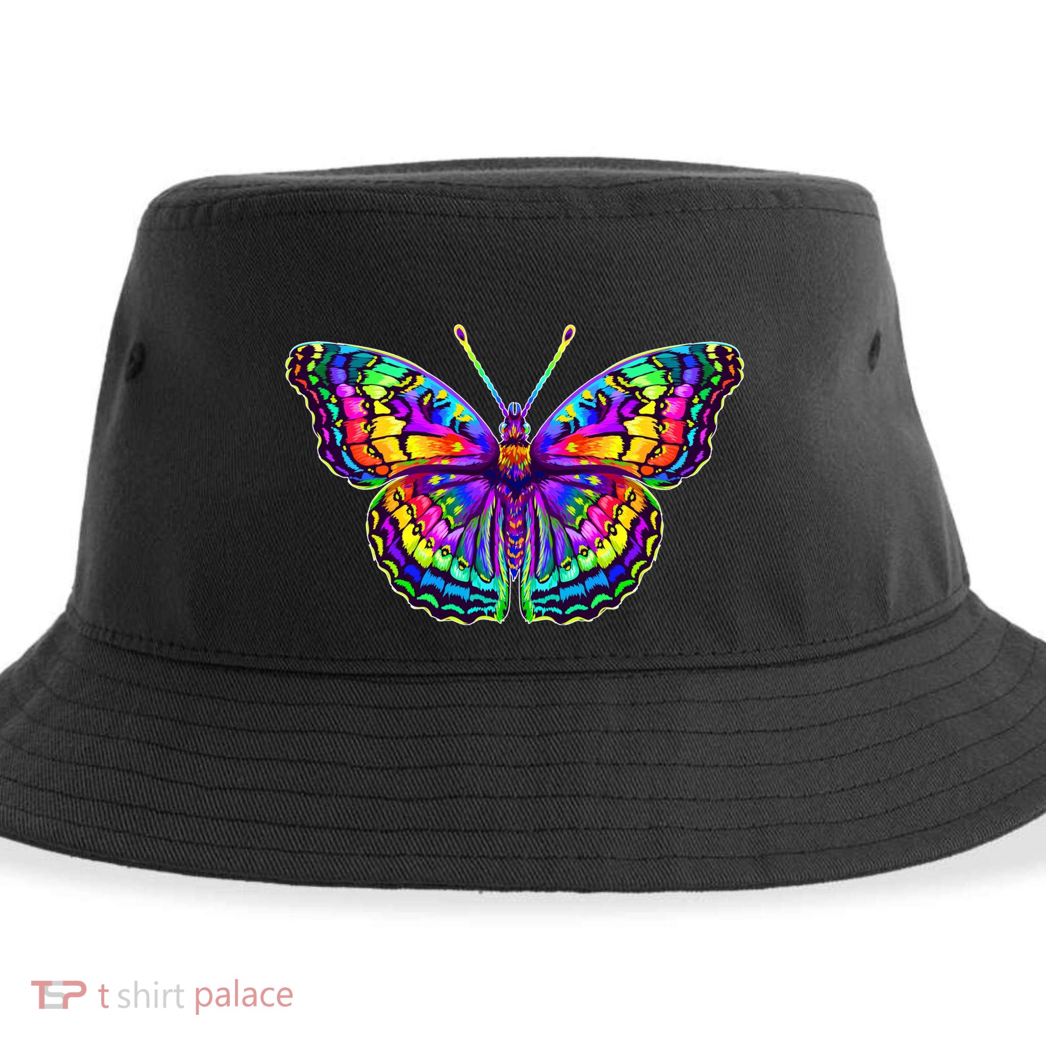 Colorful Texture Trippy Butterfly Sustainable Bucket Hat