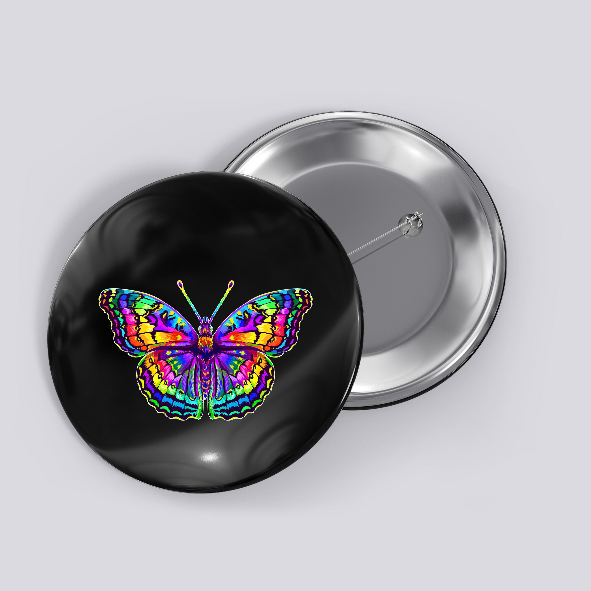 Colorful Texture Trippy Butterfly Button