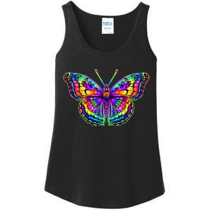 Colorful Texture Trippy Butterfly Ladies Essential Tank