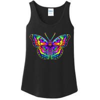 Colorful Texture Trippy Butterfly Ladies Essential Tank