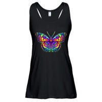 Colorful Texture Trippy Butterfly Ladies Essential Flowy Tank