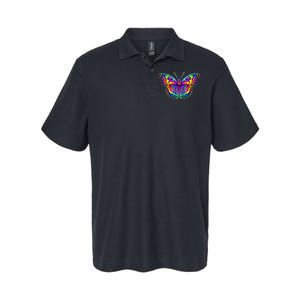 Colorful Texture Trippy Butterfly Softstyle Adult Sport Polo