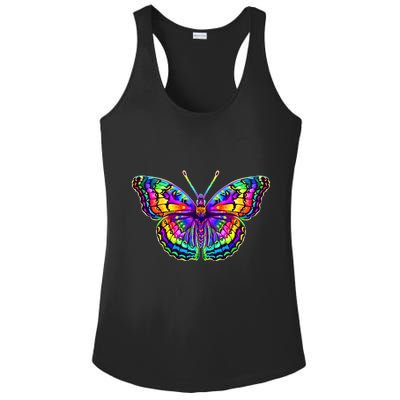 Colorful Texture Trippy Butterfly Ladies PosiCharge Competitor Racerback Tank
