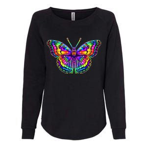 Colorful Texture Trippy Butterfly Womens California Wash Sweatshirt