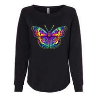 Colorful Texture Trippy Butterfly Womens California Wash Sweatshirt