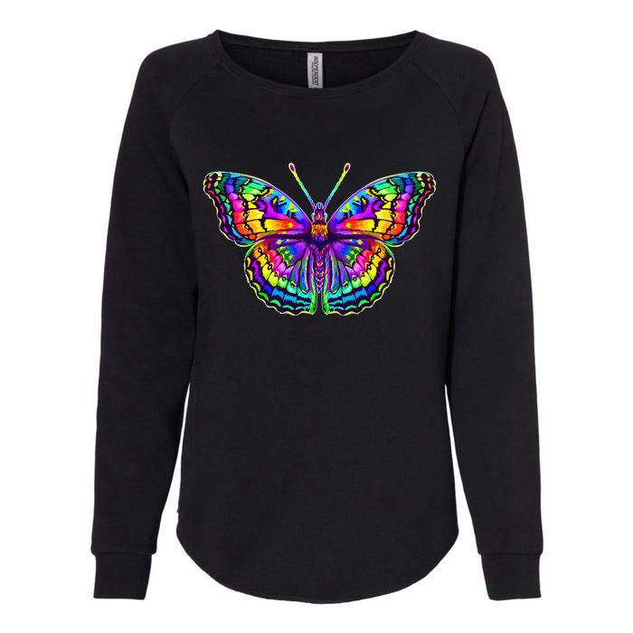 Colorful Texture Trippy Butterfly Womens California Wash Sweatshirt