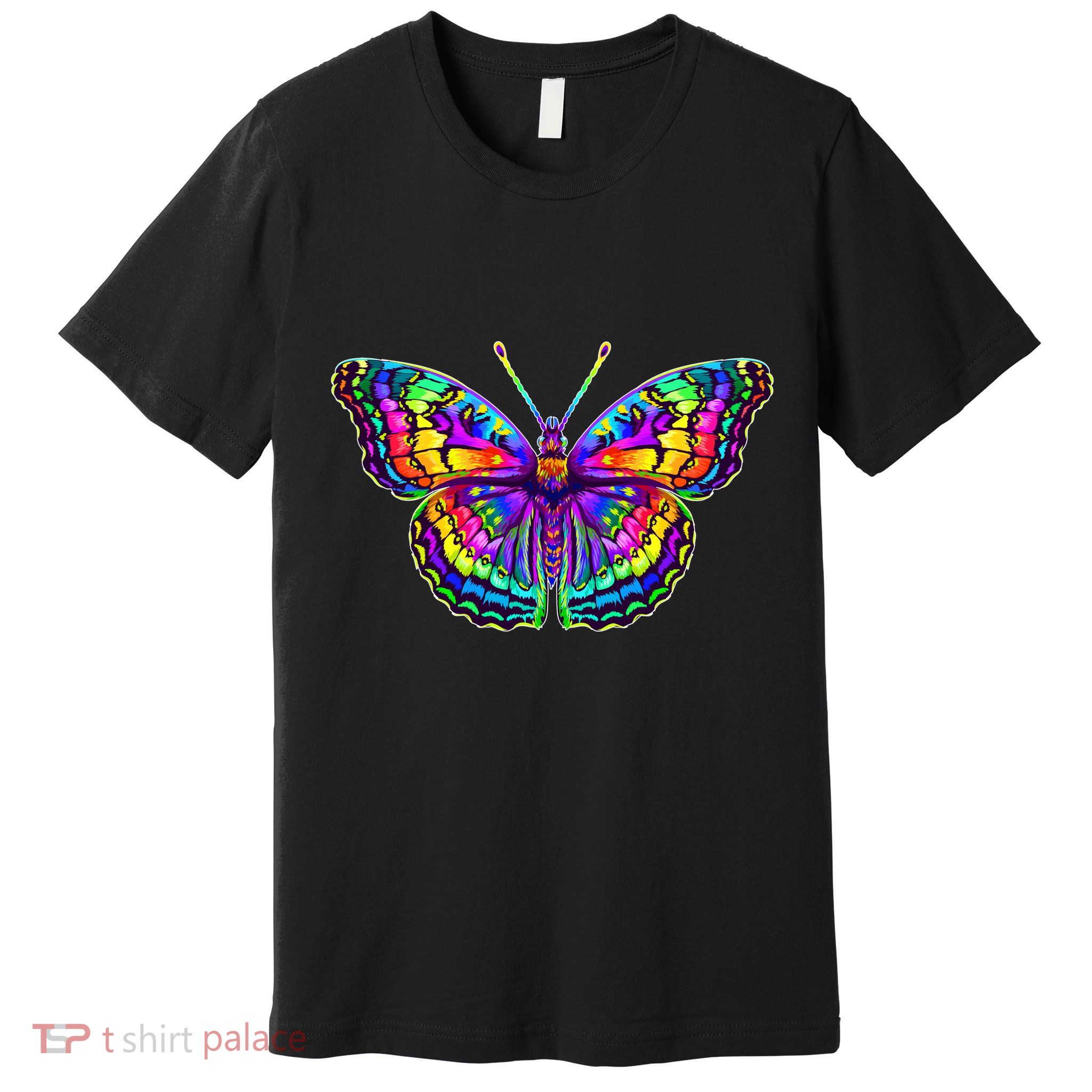 Colorful Texture Trippy Butterfly Premium T-Shirt
