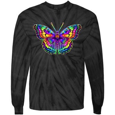 Colorful Texture Trippy Butterfly Tie-Dye Long Sleeve Shirt