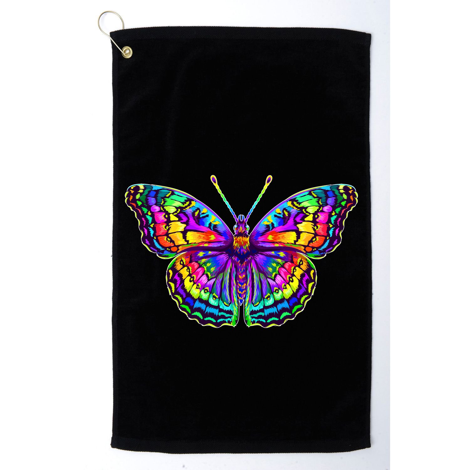 Colorful Texture Trippy Butterfly Golf Towel
