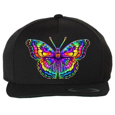 Colorful Texture Trippy Butterfly Wool Snapback Cap