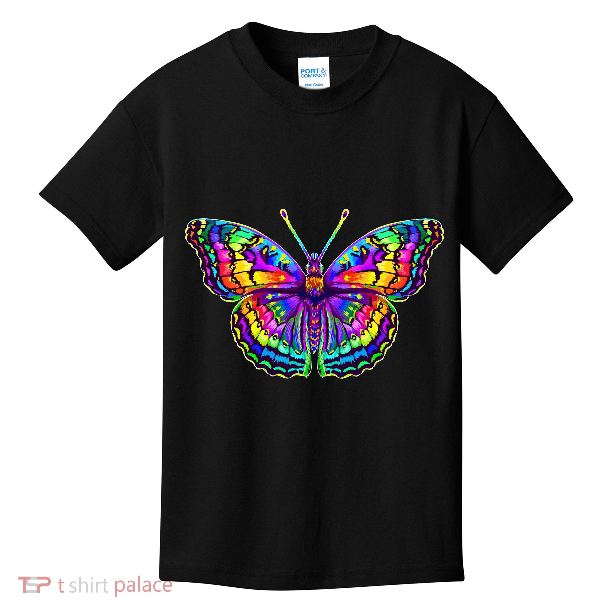 Colorful Texture Trippy Butterfly Kids T-Shirt
