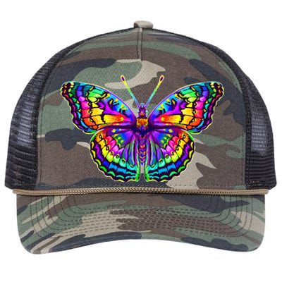 Colorful Texture Trippy Butterfly Retro Rope Trucker Hat Cap