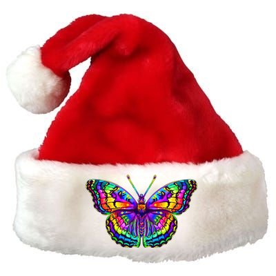 Colorful Texture Trippy Butterfly Premium Christmas Santa Hat