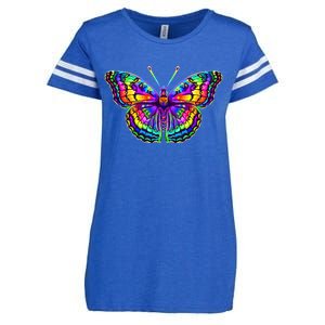 Colorful Texture Trippy Butterfly Enza Ladies Jersey Football T-Shirt