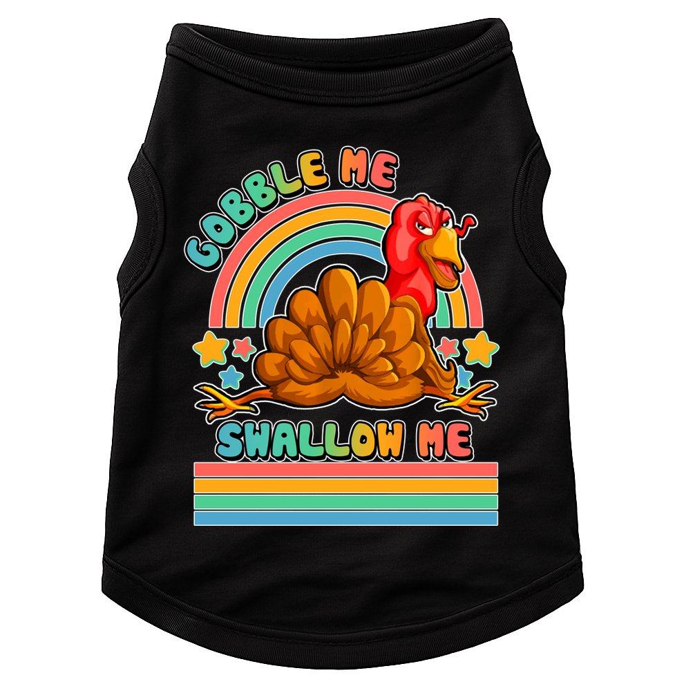 Colorful Thanksgiving Gobble Me Swallow Me Turkey Doggie Tank