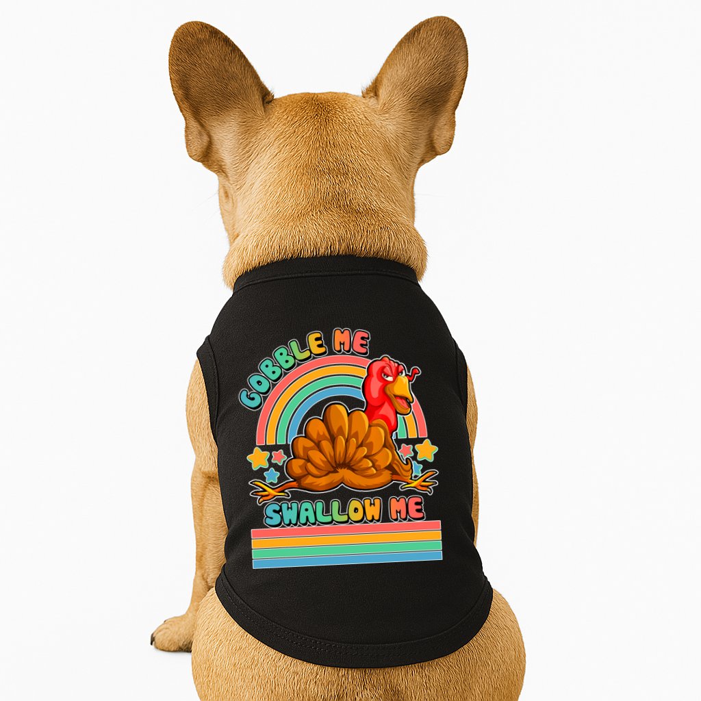 Colorful Thanksgiving Gobble Me Swallow Me Turkey Doggie Tank