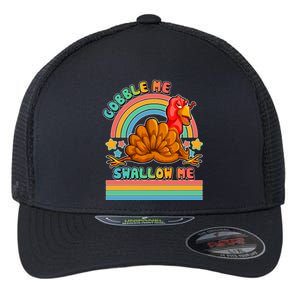 Colorful Thanksgiving Gobble Me Swallow Me Turkey Flexfit Unipanel Trucker Cap