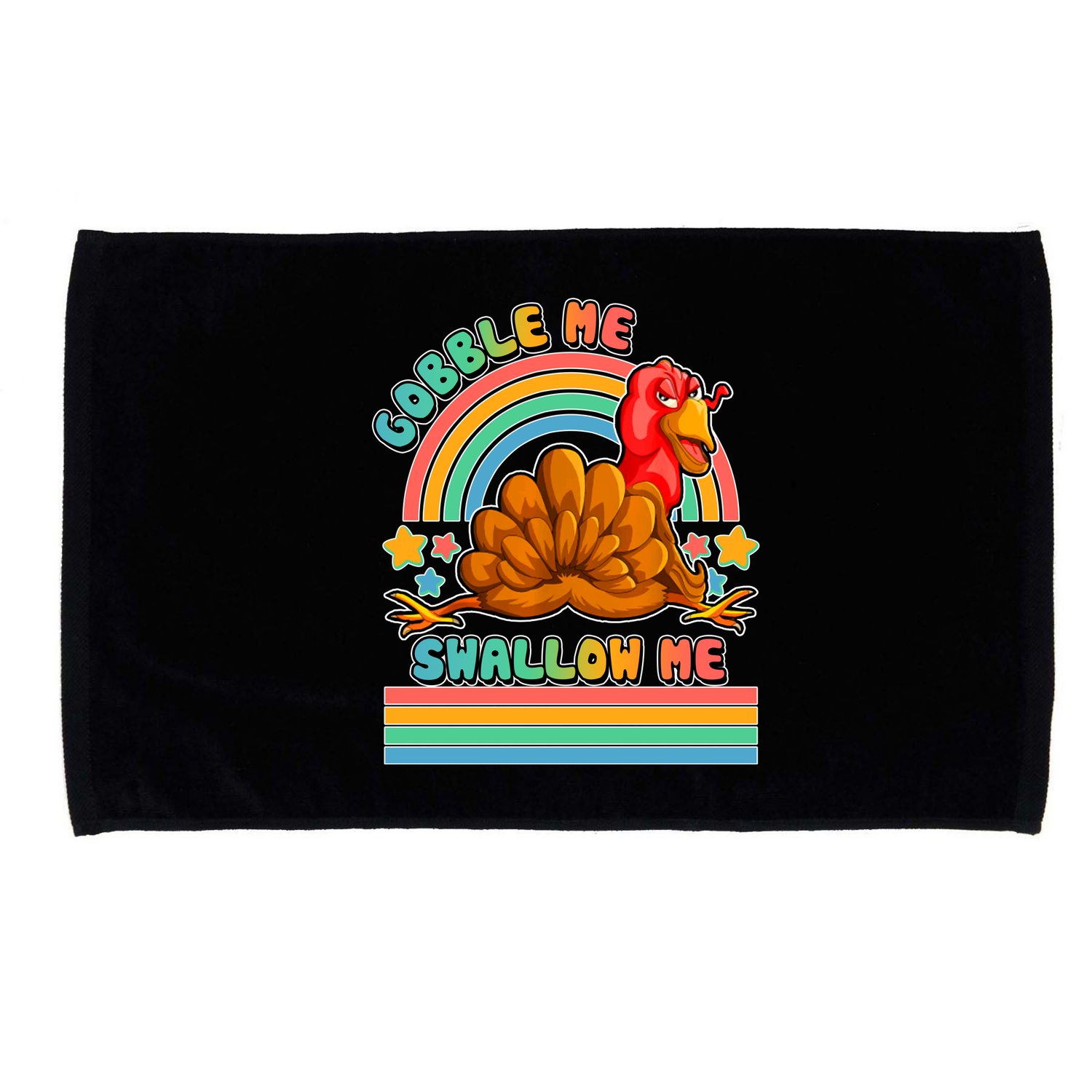 Colorful Thanksgiving Gobble Me Swallow Me Turkey Microfiber Hand Towel
