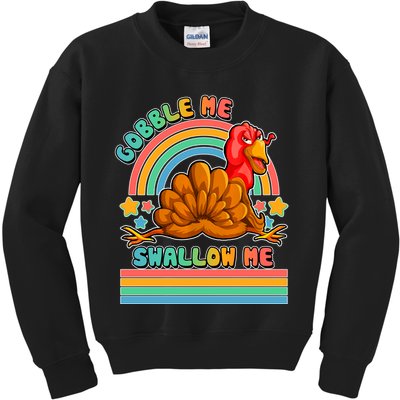 Colorful Thanksgiving Gobble Me Swallow Me Turkey Kids Sweatshirt