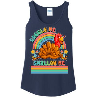 Colorful Thanksgiving Gobble Me Swallow Me Turkey Ladies Essential Tank