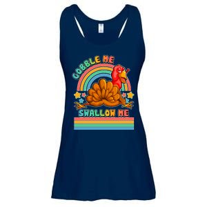 Colorful Thanksgiving Gobble Me Swallow Me Turkey Ladies Essential Flowy Tank