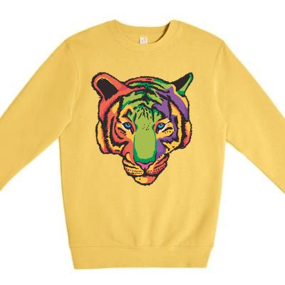 Colorful Tiger Head Premium Crewneck Sweatshirt