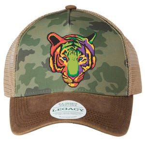 Colorful Tiger Head Legacy Tie Dye Trucker Hat