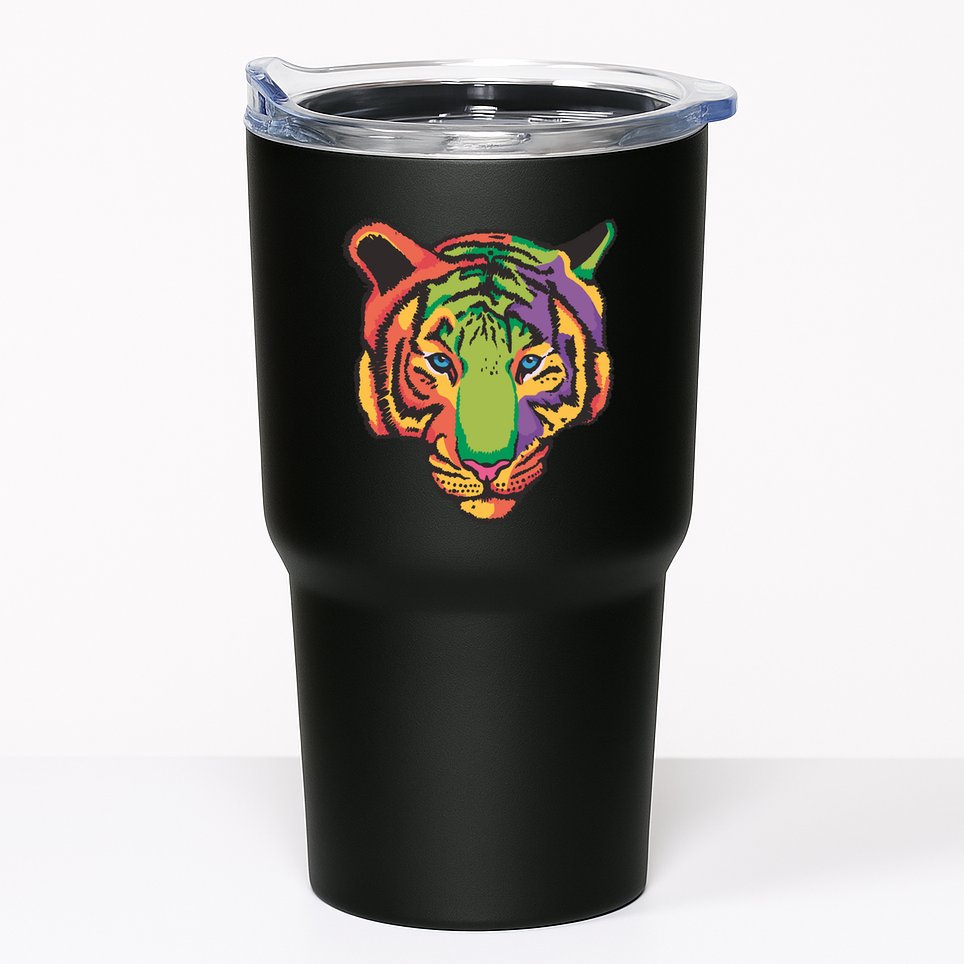 Colorful Tiger Head Tumbler
