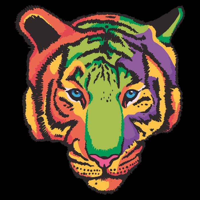 Colorful Tiger Head Womens Tank Top