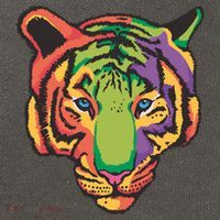 Colorful Tiger Head Cotton Canvas Backpack