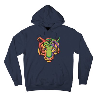 Colorful Tiger Head Hoodie