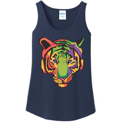 Colorful Tiger Head Ladies Essential Tank