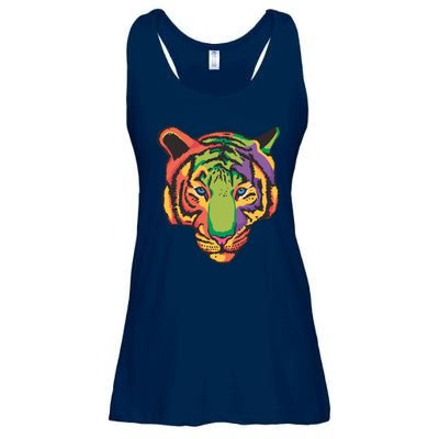 Colorful Tiger Head Ladies Essential Flowy Tank