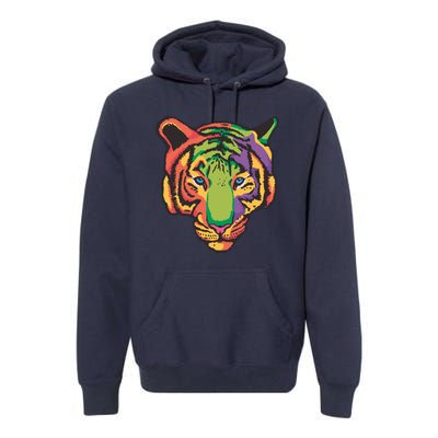 Colorful Tiger Head Premium Hoodie