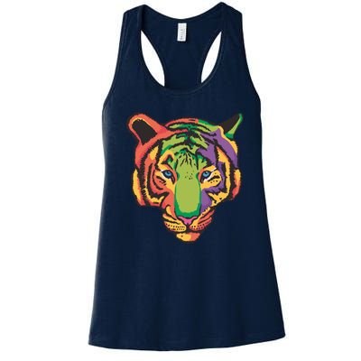 Colorful Tiger Head Women's Racerback Tank