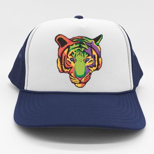 Colorful Tiger Head Trucker Hat