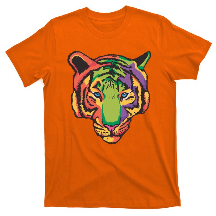 Colorful Tiger Head T-Shirt