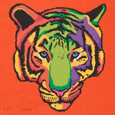 Colorful Tiger Head T-Shirt