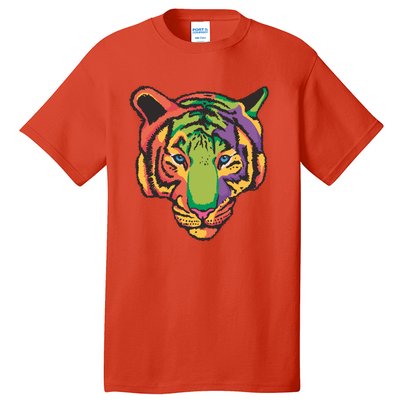 Colorful Tiger Head Tall T-Shirt