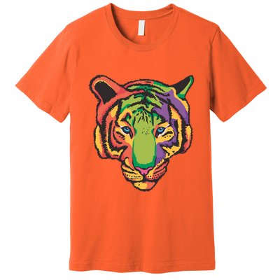 Colorful Tiger Head Premium T-Shirt
