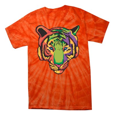 Colorful Tiger Head Tie-Dye T-Shirt