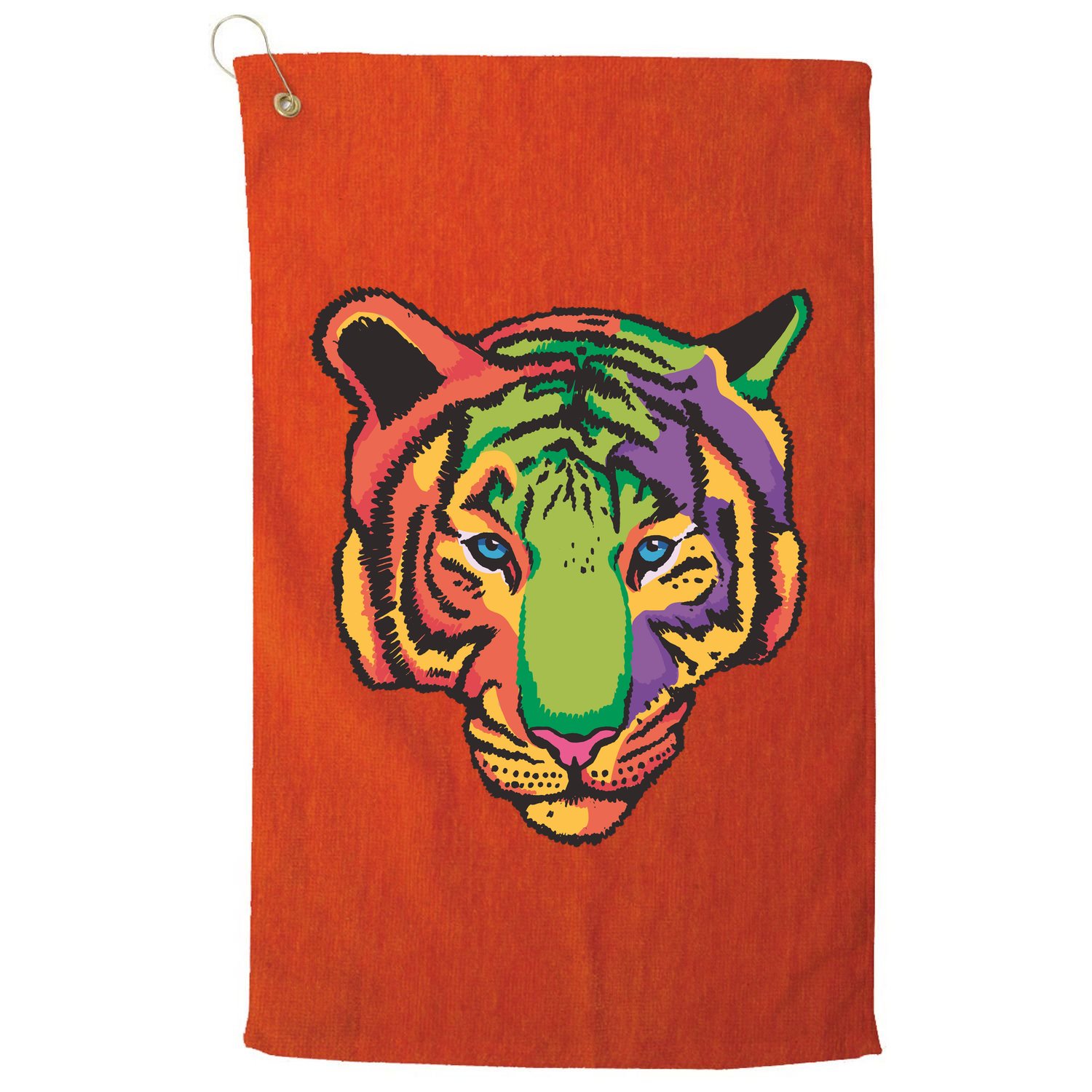 Colorful Tiger Head Golf Towel