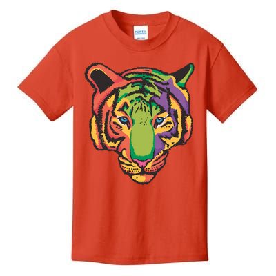 Colorful Tiger Head Kids T-Shirt