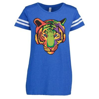 Colorful Tiger Head Enza Ladies Jersey Football T-Shirt