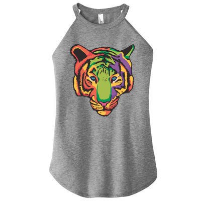 Colorful Tiger Head Women’s Perfect Tri Rocker Tank