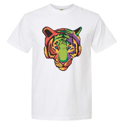 Colorful Tiger Head Garment-Dyed Heavyweight T-Shirt